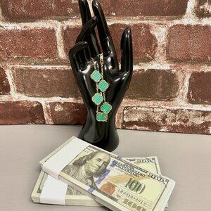 Designer Alhambra Green Gold 4 Clover 5 Motif Bracelet